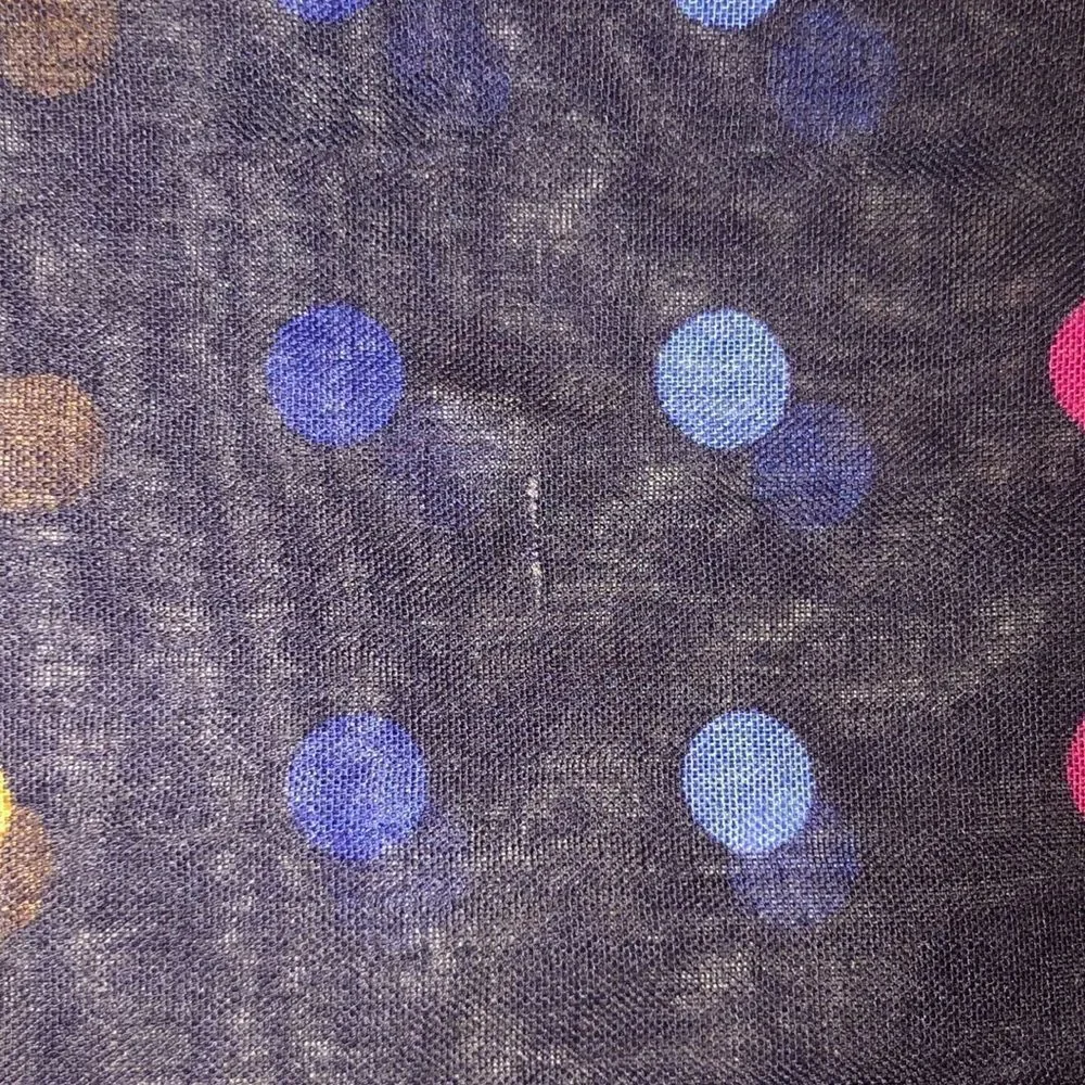 Joules Navy Multicolored Polka Large Scarf Wrap